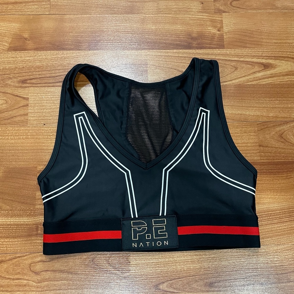 PE nation black sport bra top size M